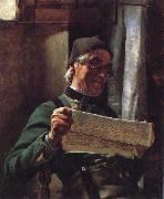 Tito Lessi Reading the Newpaper oil painting